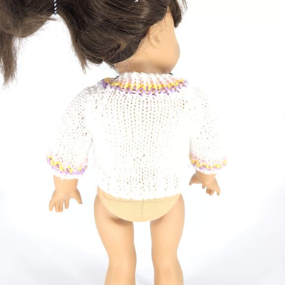 Unbranded White Knitted Long Sleeve Crewneck Doll Sweater for 18" Dolls GUC - Picture 4 of 10